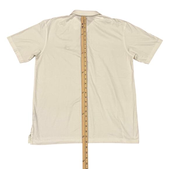 The Masters Golf Polo Shirt Mens Sz Medium White Short Sleeve Pima Cotton Preppy - Picture 9 of 9